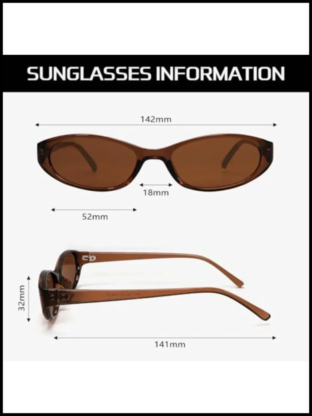 Retro Oval Cat Eye Sunglasses Small Lightweight UV Protection